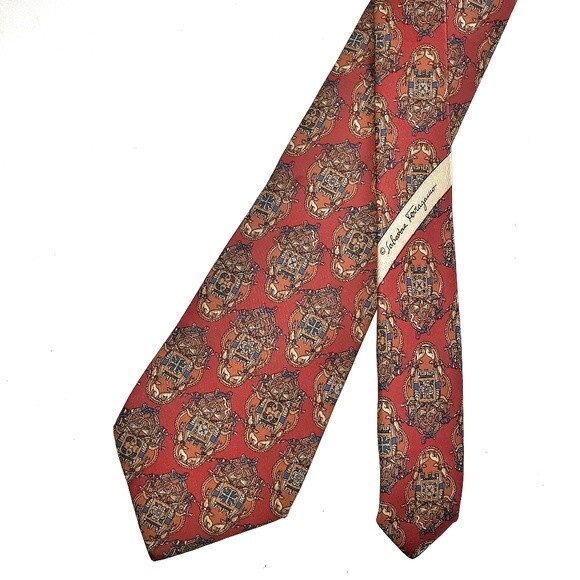 Salvatore Ferragamo Other - Salvatore Ferragamo Dogs & Horns Vintage Silk Tie